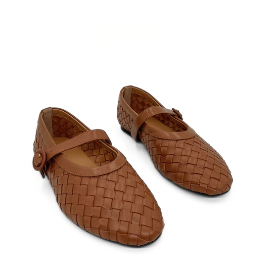 Rena Woven Mary Janes (TAN)