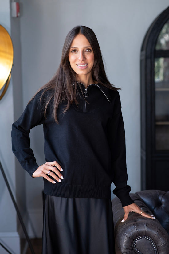HALF ZIP SWEATER