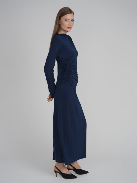 SIDE CINCH DRESS (NAVY)