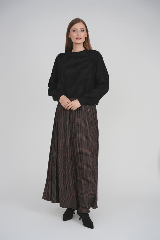 CROPPED KNIT SWEATER (BLACK)