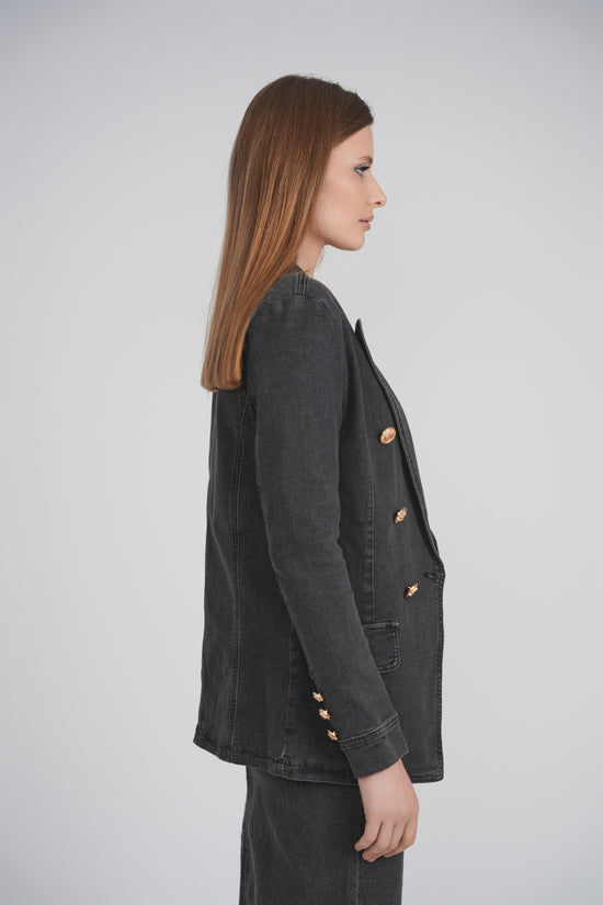DENIM BLAZER (BLACK DENIM)