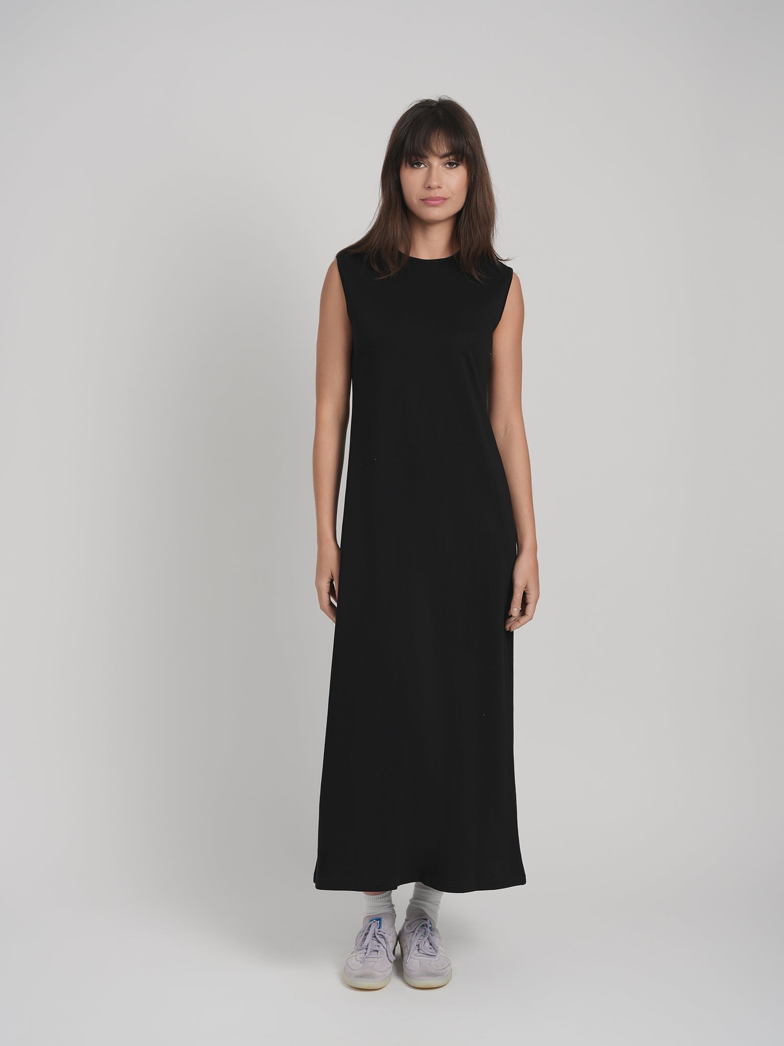 black tank maxi dress TANK MAXI DRESS (BLACK) Black / S