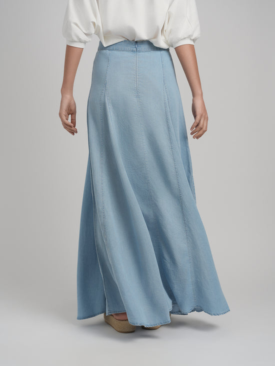PANEL DENIM MAXI SKIRT