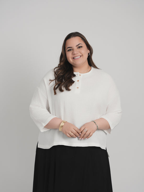 SQUARE HENLEY TOP (WHITE)