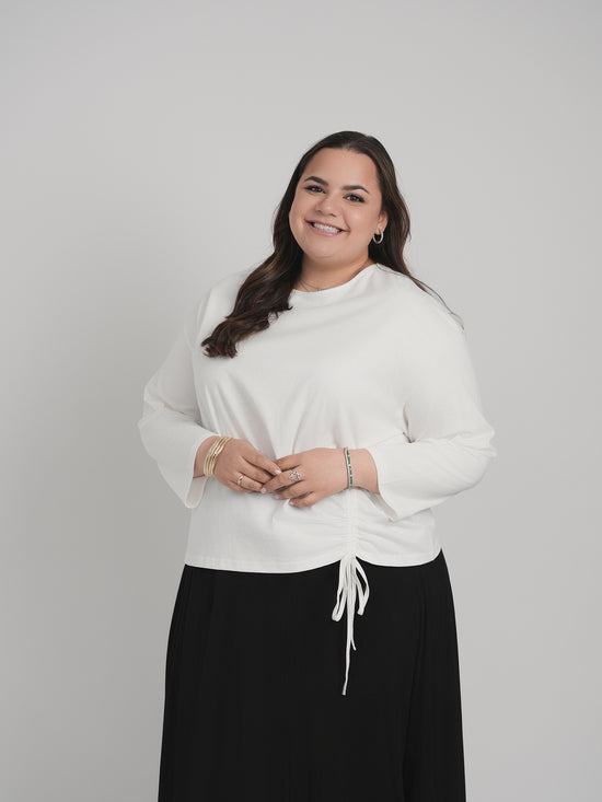 SIDE CINCH TOP (WHITE)