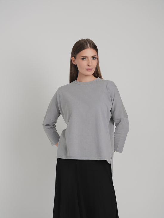 COTTON ACID WASHED TEE (GREY)