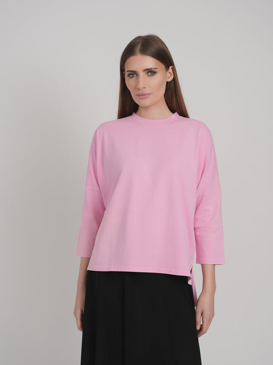 COTTON ACID WASHED TEE (PINK)