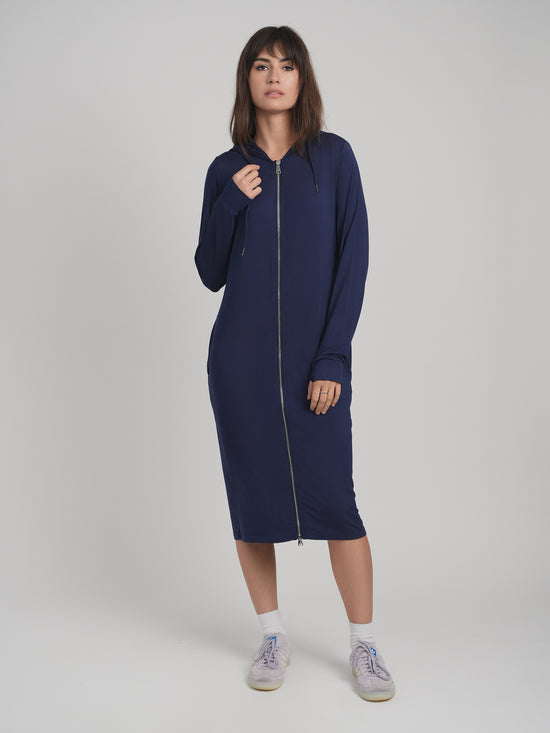 MODAL SUMMER HOODIE ZIP UP (NAVY)