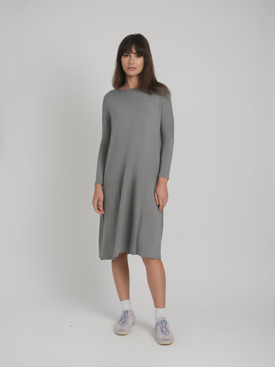 TUNIC DRESS SOLID JERSEY (CHARCOAL)