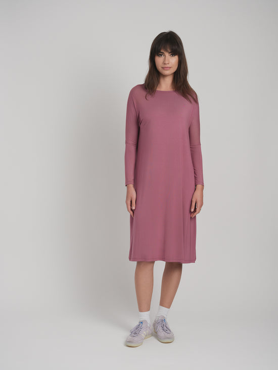 TUNIC DRESS SOLID JERSEY (ROSE)