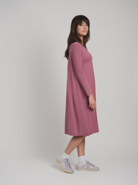 TUNIC DRESS SOLID JERSEY (ROSE)