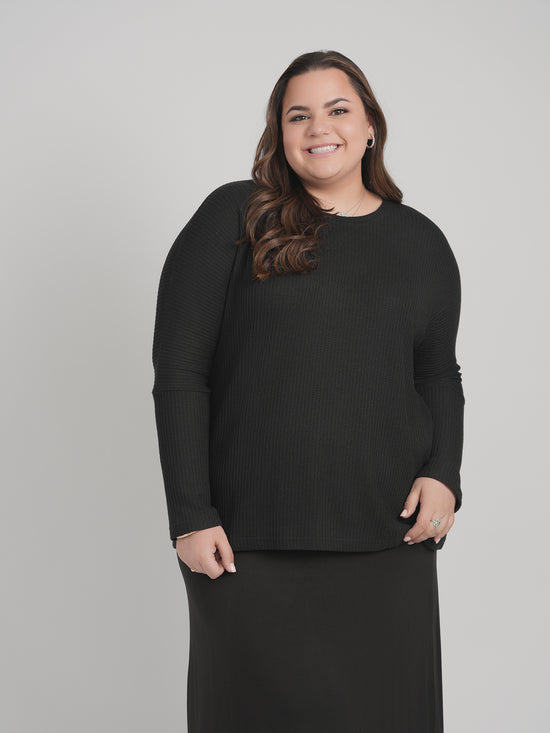 SKYE WAFFLE TOP (BLACK)