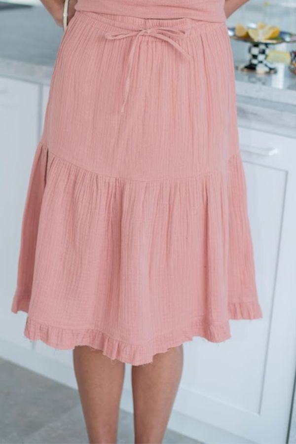 Tiered 2024 gauze skirt