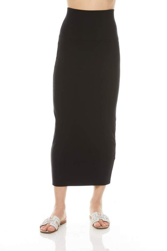 MODAL MIDI SLIM SKIRT (BLACK)