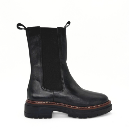 Sherry Leather Lugsole Booties (BLACK)