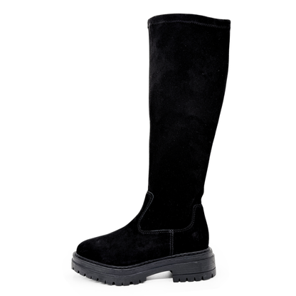 Fiona Lug-Sole Tall Nubuck Boots