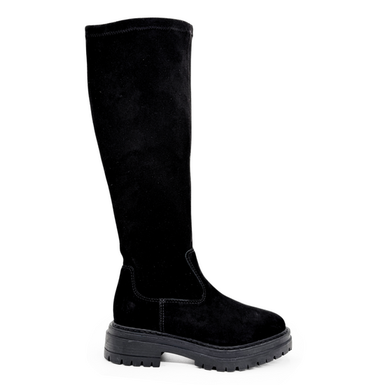 Fiona Lug-Sole Tall Nubuck Boots