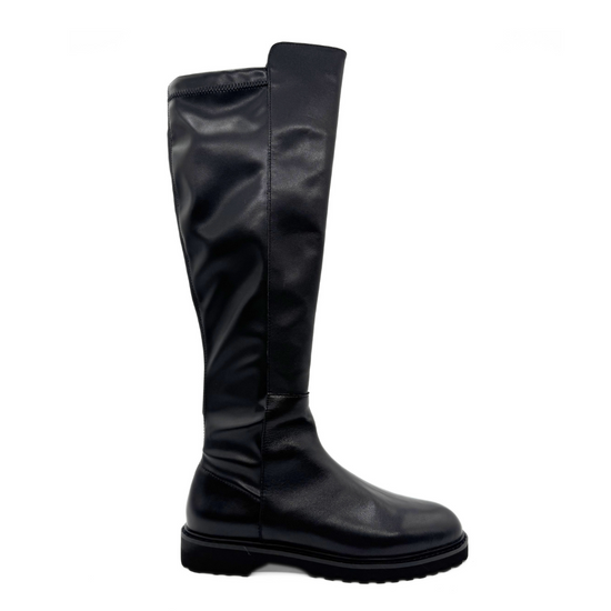 Susan Tall Lug Sole Boots (BLACK LEATHER)