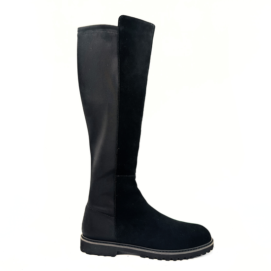 Susan Tall Lug Sole Boots (BLACK SUADE)