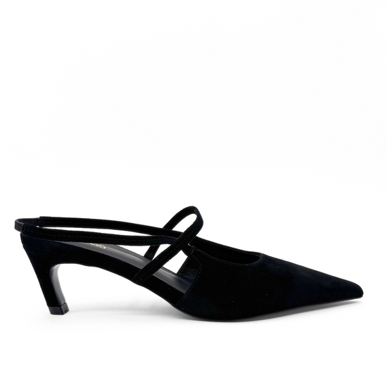 Connie Slingback Heels (BLACK SUEDE)