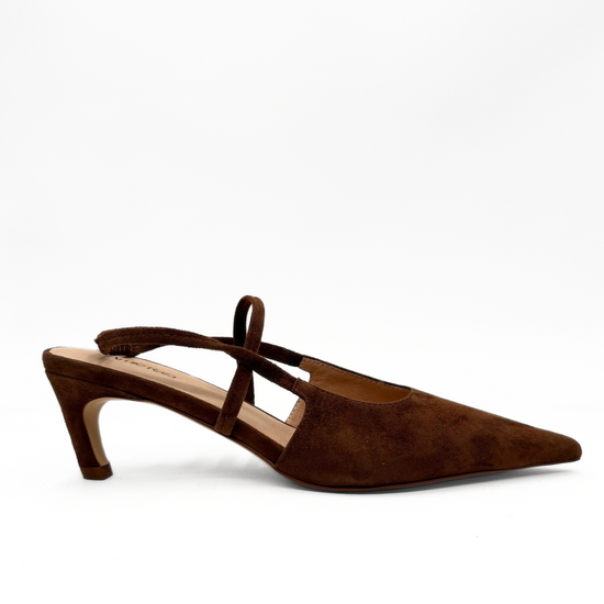 Connie Slingback Heels (BROWN SUEDE)
