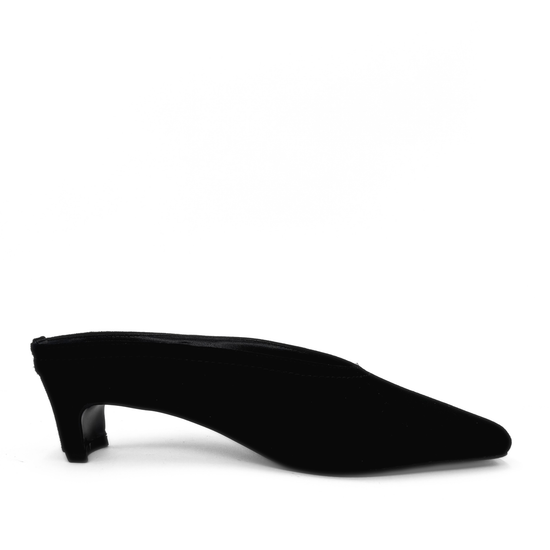 Junie Heeled Suede Mule (BLACK SUEDE)