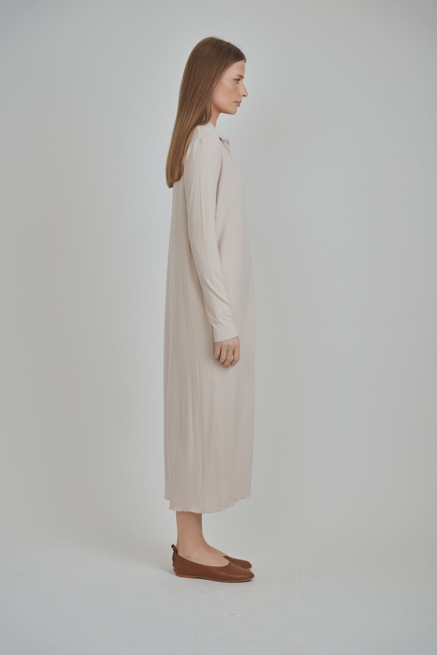 shell sleeve ribbed button down maxi dress Shell Sleeved Ribbed Buttons Down Maxi Dress
