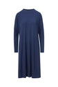 RIBBED CREW NECK DRESS (NAVY)