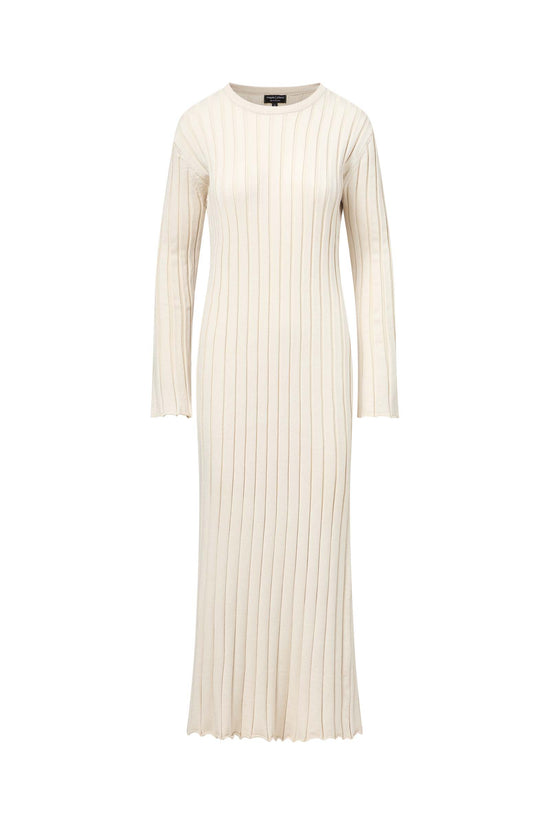 RIBBED MAXI SWEATER DRESS (BONE)