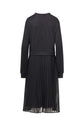 PLEATED SWEATER DRESS (BLACK)