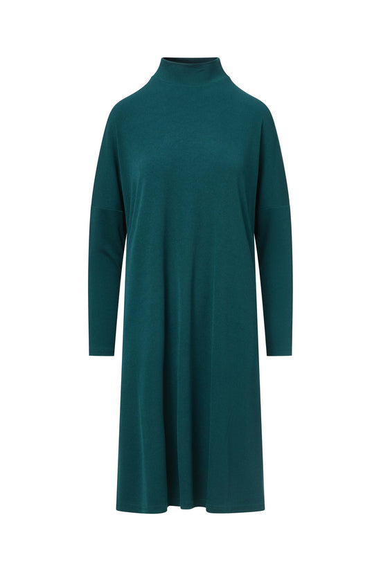 RIBBED MOCK NECK DRESS (TEAL)