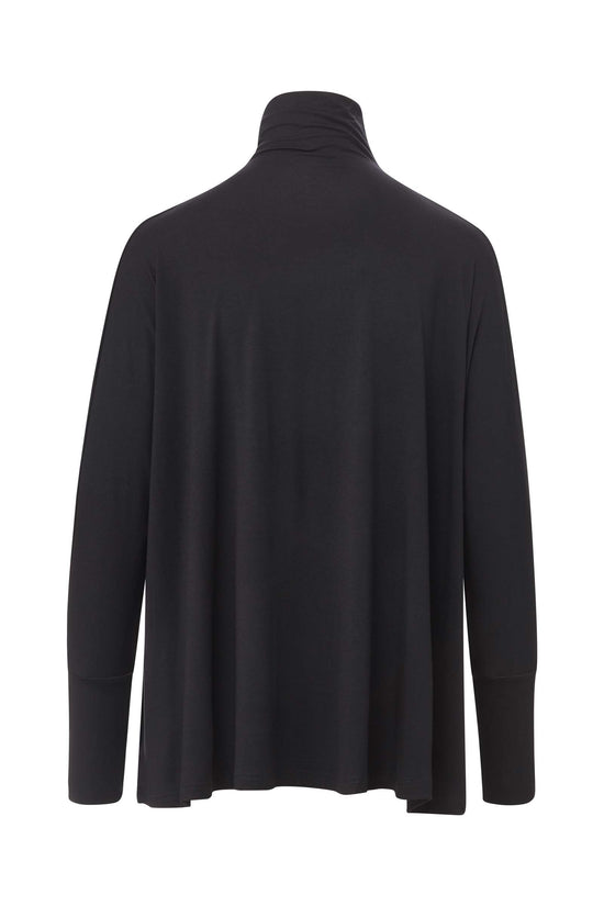 MODAL FLOWY TURTLENECK TOP (BLACK)