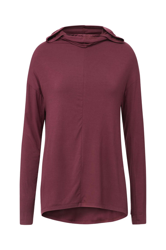 MODAL DRAPED HOODIE (MERLOT)