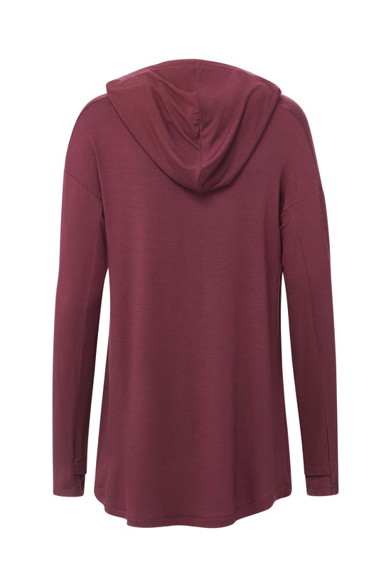 MODAL DRAPED HOODIE (MERLOT)