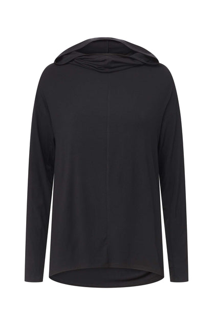 MODAL DRAPED HOODIE (BLACK)