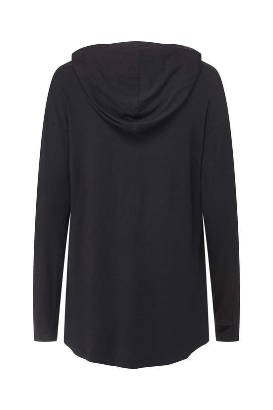 MODAL DRAPED HOODIE (BLACK)