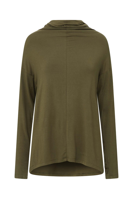 MODAL DRAPED HOODIE (OLIVE)