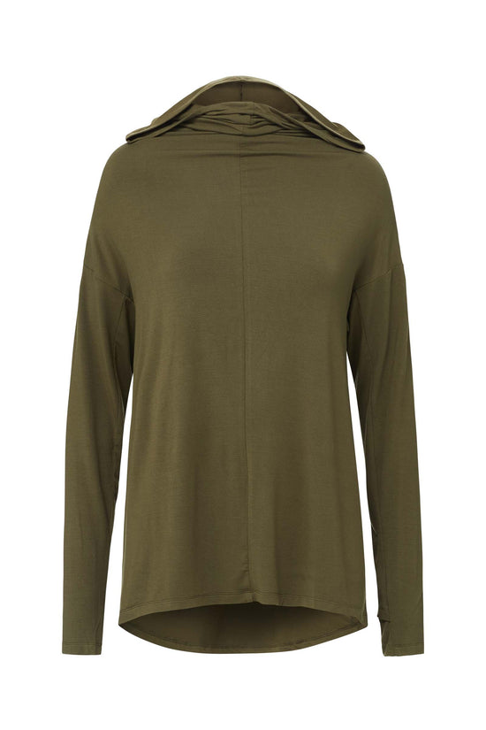 MODAL DRAPED HOODIE (OLIVE)