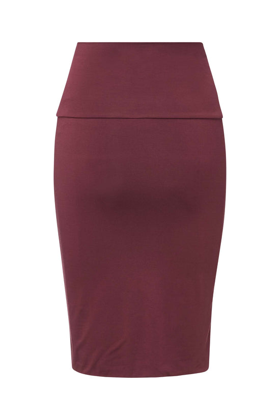 MODAL PENCIL SLIM SKIRT (MERLOT)