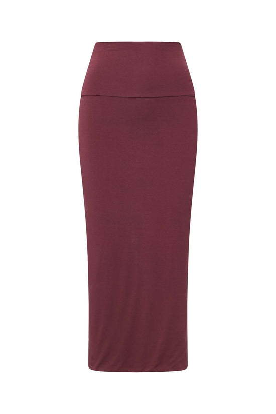 MODAL MIDI SLIM SKIRT (MERLOT)