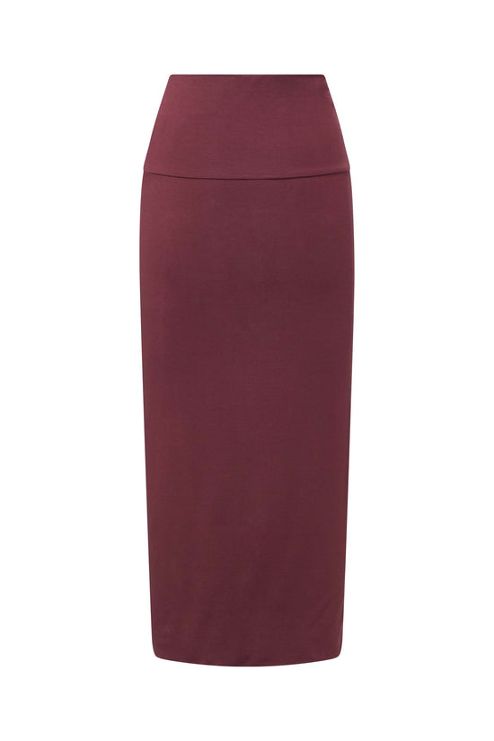 MODAL MIDI SLIM SKIRT (MERLOT)