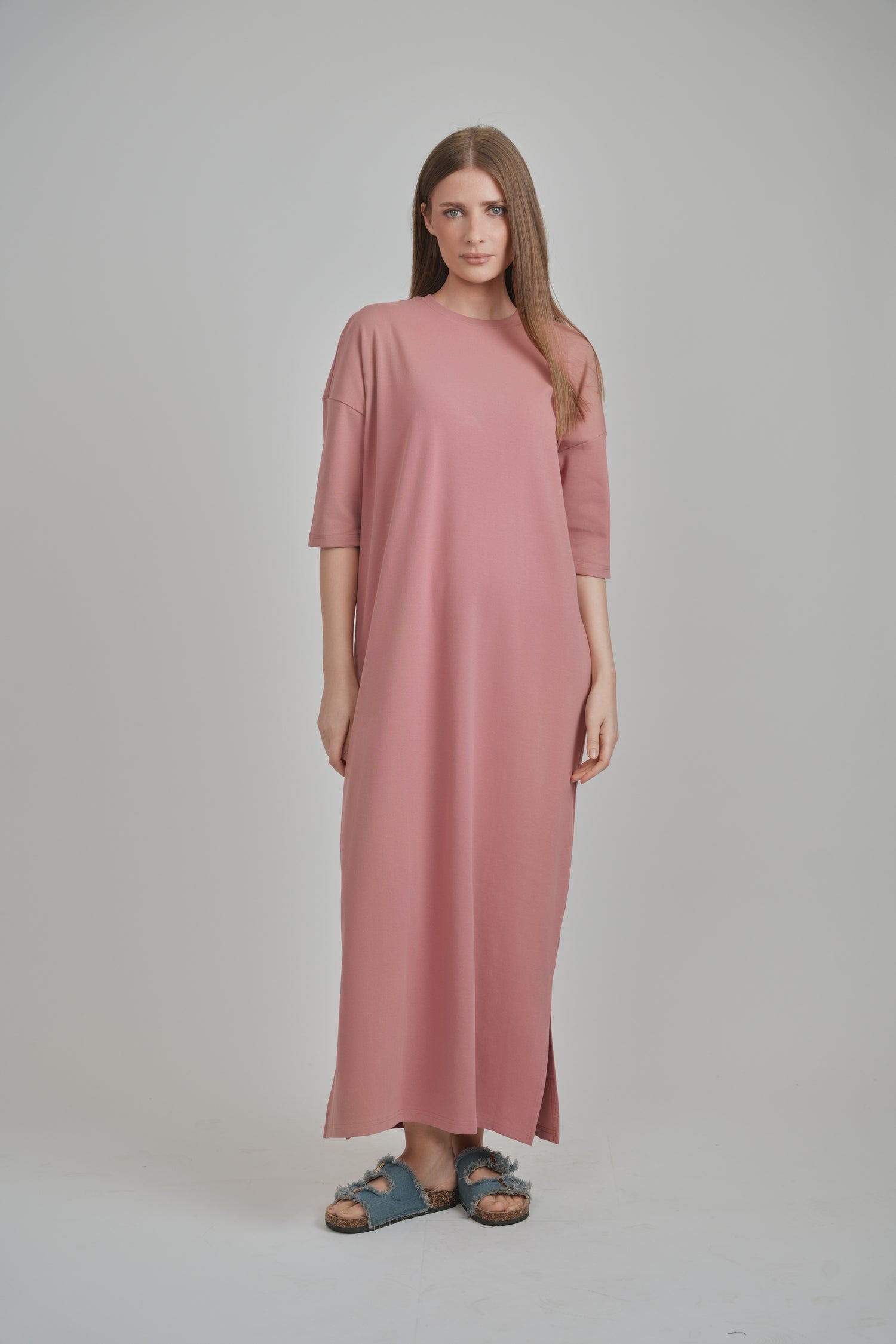 MAXI T-SHIRT DRESS (ROSE) Rose / M MAXI T-SHIRT DRESS (ROSE) Rose / M