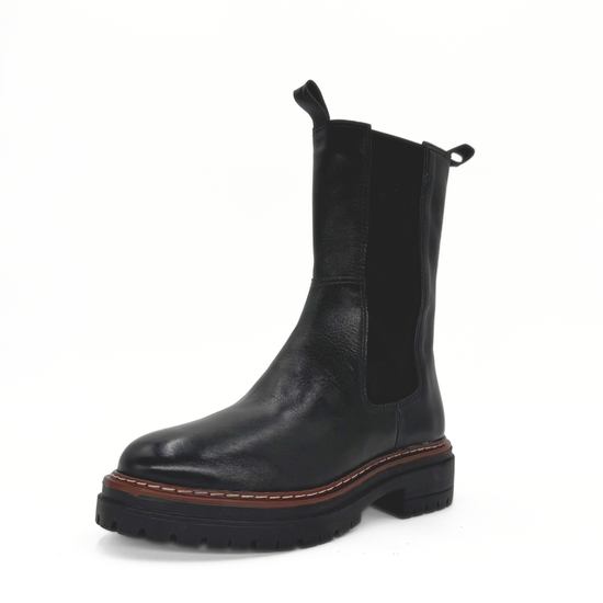Sherry Leather Lugsole Booties (BLACK)