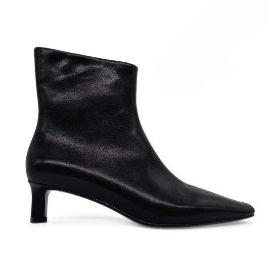 Tess Kitten Heel Booties (BLACK LEATHER)