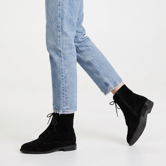 Claude Lace-Up Suede Ankle Boots