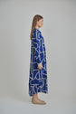 SARAH DRESS (BLUE ABSTRACT)