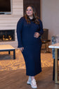 RIBBED MAXI SWEATER DRESS (NAVY)