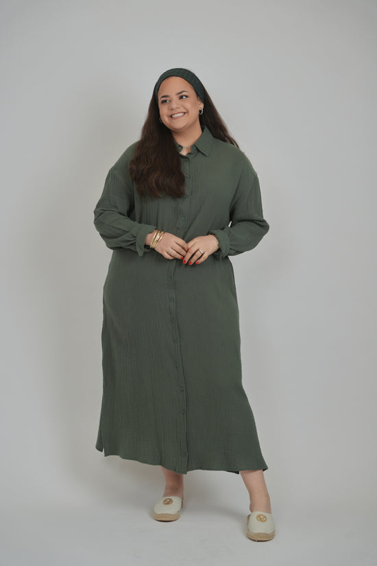 MAXI GAUZE SHIRT DRESS