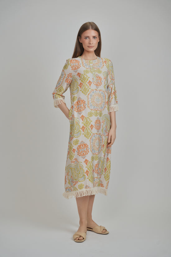 BEACH HOUSE DRESS (ORANGE PAISLEY)