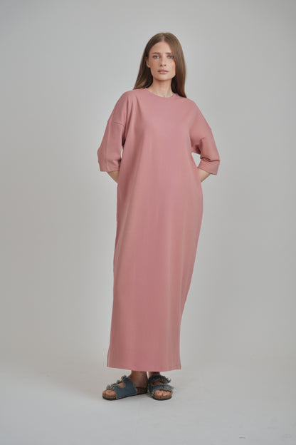 MAXI T-SHIRT DRESS (ROSE)
